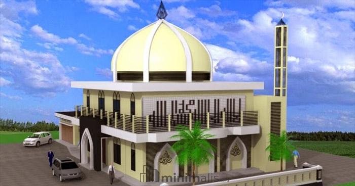 Masjid Minimalis 2 Lantai Dengan Menara Jam