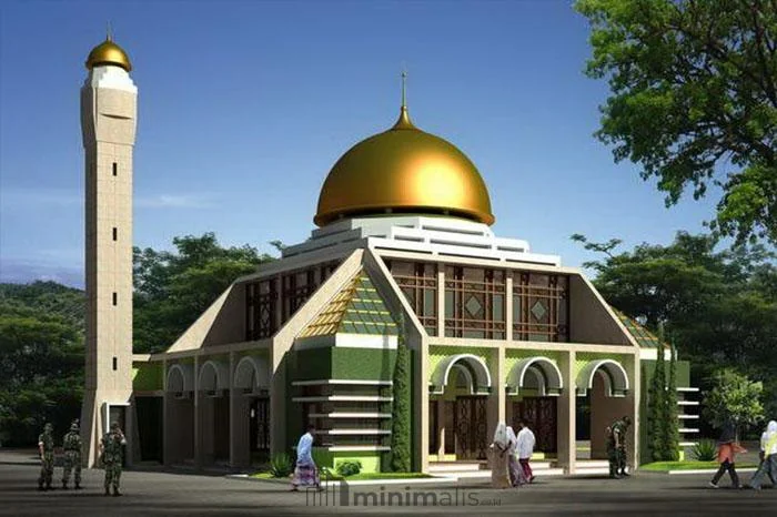 desain masjid 2 lantai minimalis