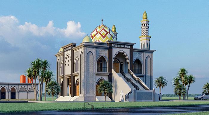 desain masjid masjid minimalis 2 lantai