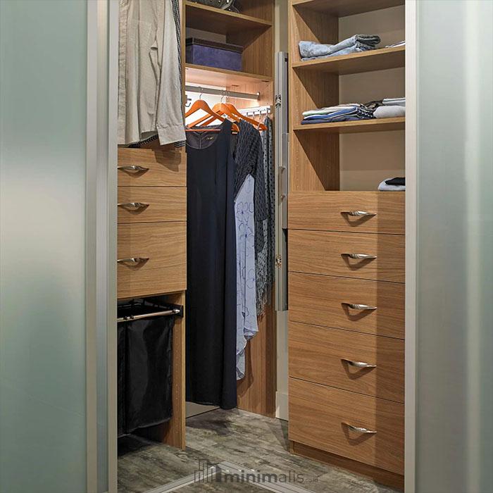 lemari sudut kayu minimalis