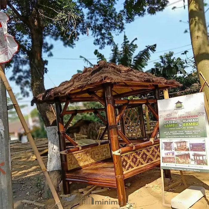 konstruksi gazebo bambu