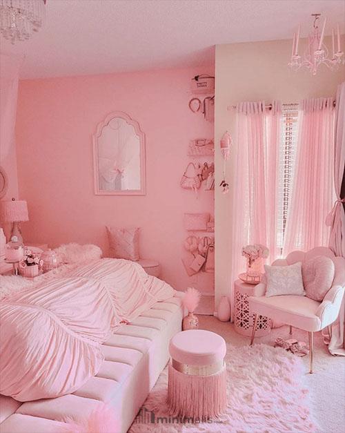 referensi kamar warna pink