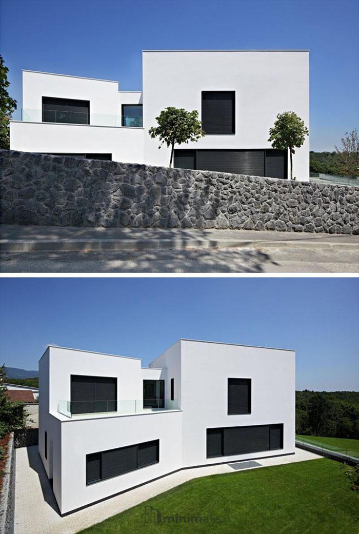 rumah warna putih hitam