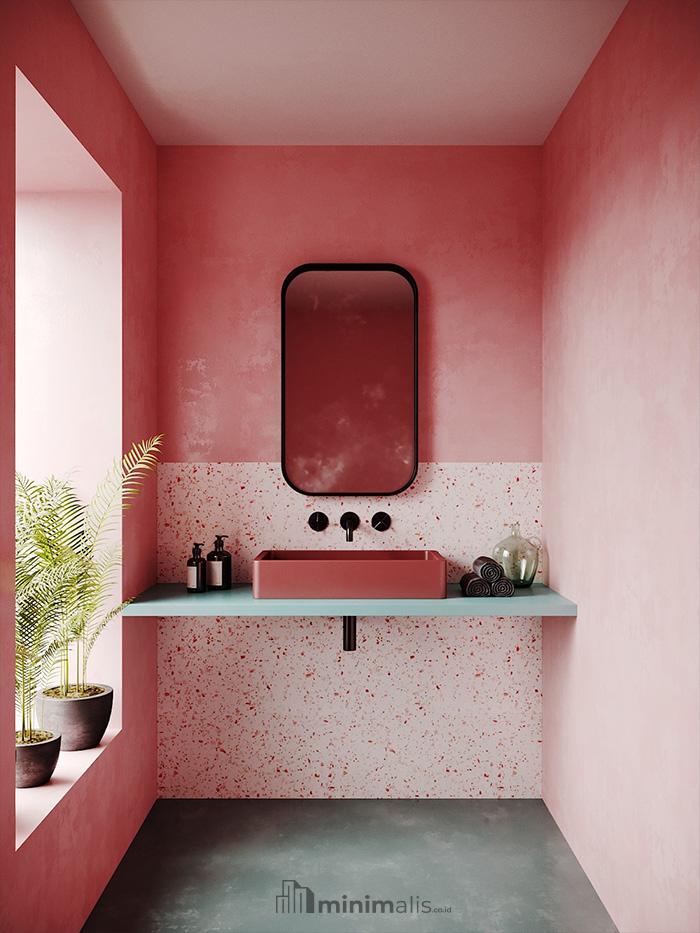 Desain Kamar Mandi Serba Pink